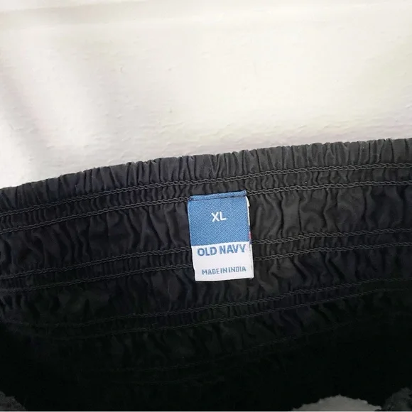 Old Navy Open Back Smocked-Bodice Black Cotton-Poplin Midi Fit&Flare Dress XL - Picture 6 of 12